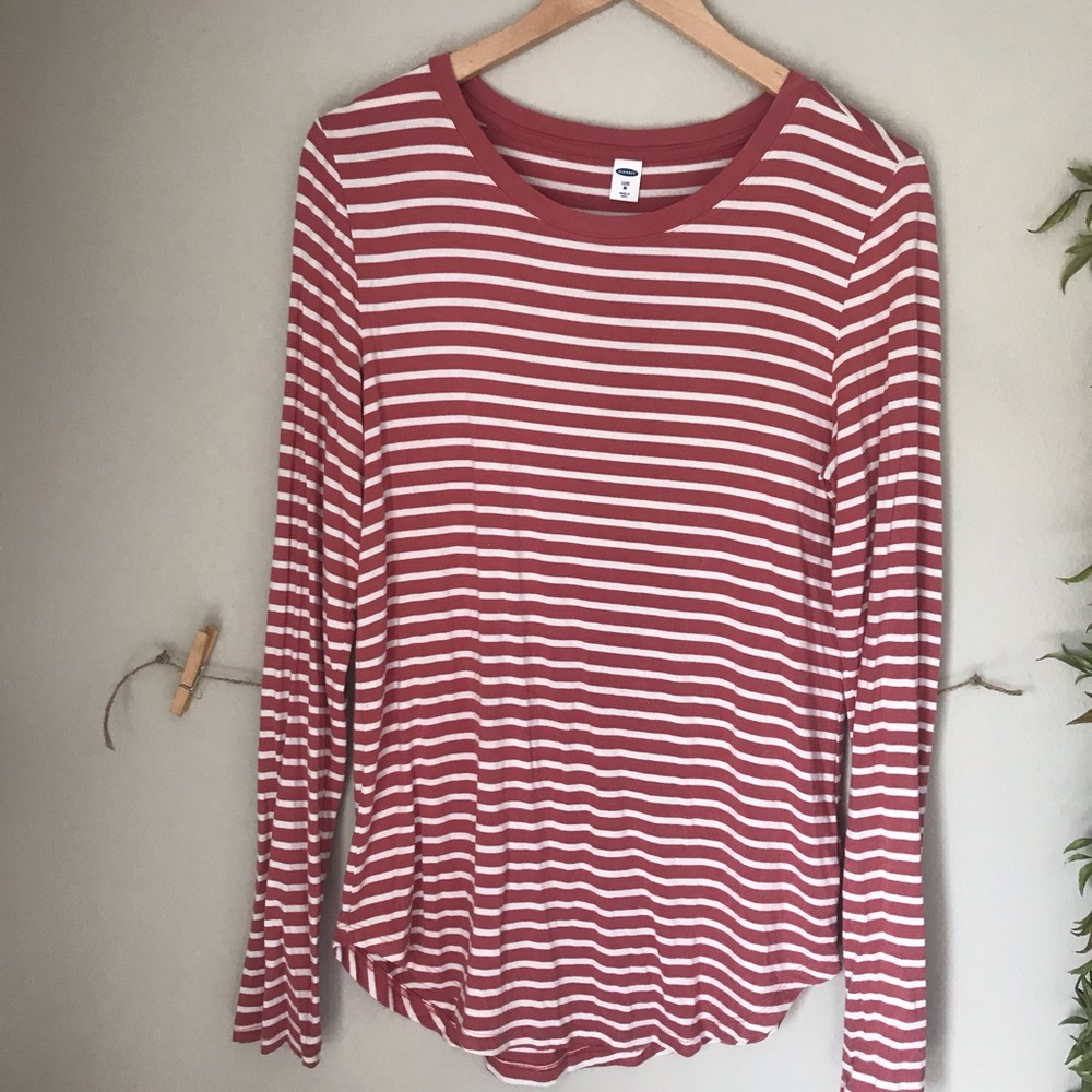 🌻 3/$20 Old Navy Luxe Long Sleeve Striped Tee M